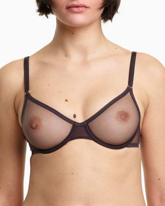  야스민 에슬라미 브라 쟌느 메쉬 언더와이어  에스프레소 - YASMINE ESLAMI