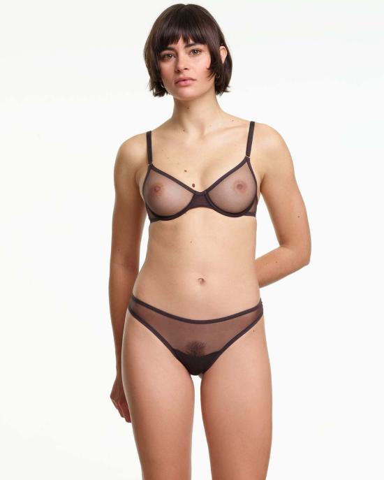  야스민 에슬라미 브라 쟌느 메쉬 언더와이어  에스프레소