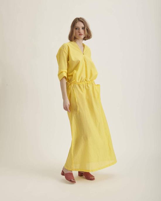  휴머노이드 롱 원피스 로자 맥시 드레스 레몬색 - HUMANOID