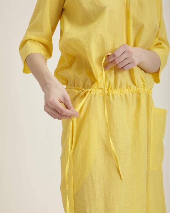  휴머노이드 롱 원피스 로자 맥시 드레스 레몬색 - HUMANOID