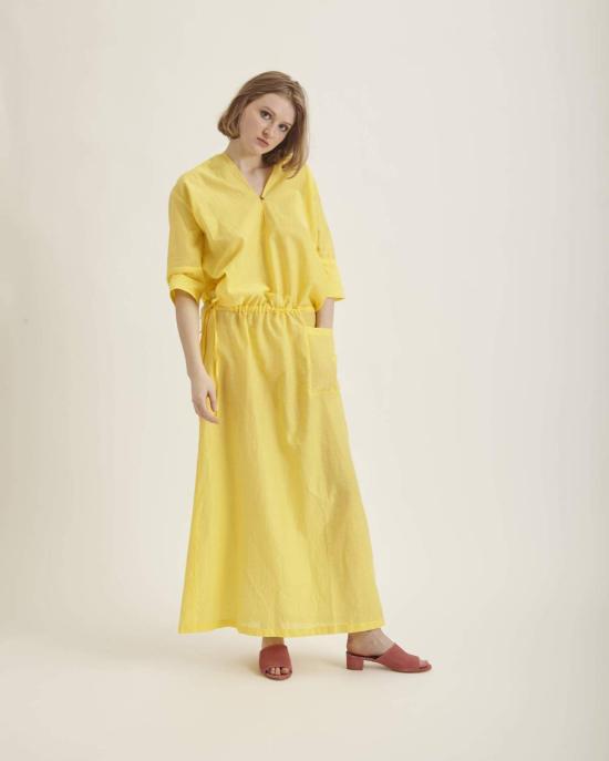  휴머노이드 롱 원피스 로자 맥시 드레스 레몬색 - HUMANOID