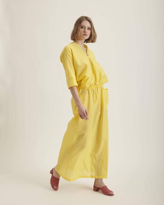  휴머노이드 롱 원피스 로자 맥시 드레스 레몬색 - HUMANOID