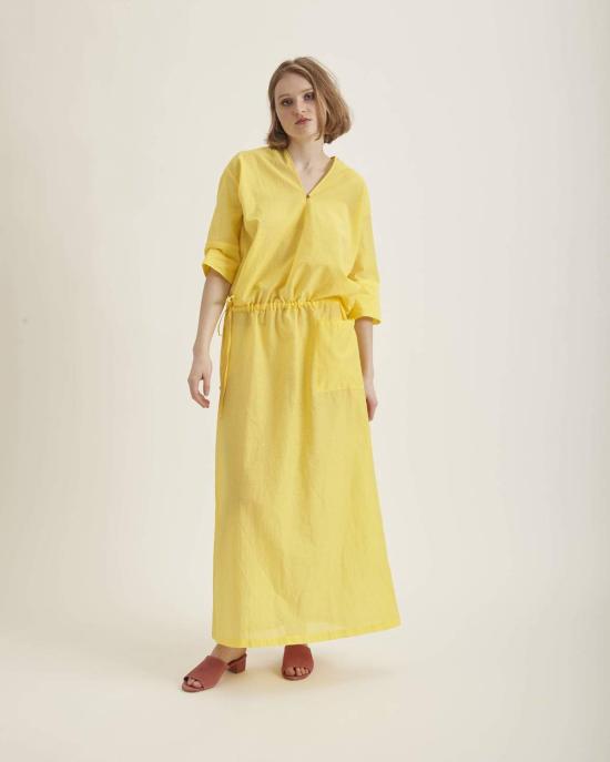  휴머노이드 롱 원피스 로자 맥시 드레스 레몬색 - HUMANOID