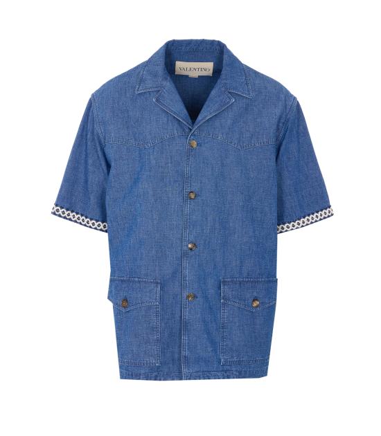 26SS 발렌티노 가라바니 반팔 셔츠 DBF20AL4 558 Blue