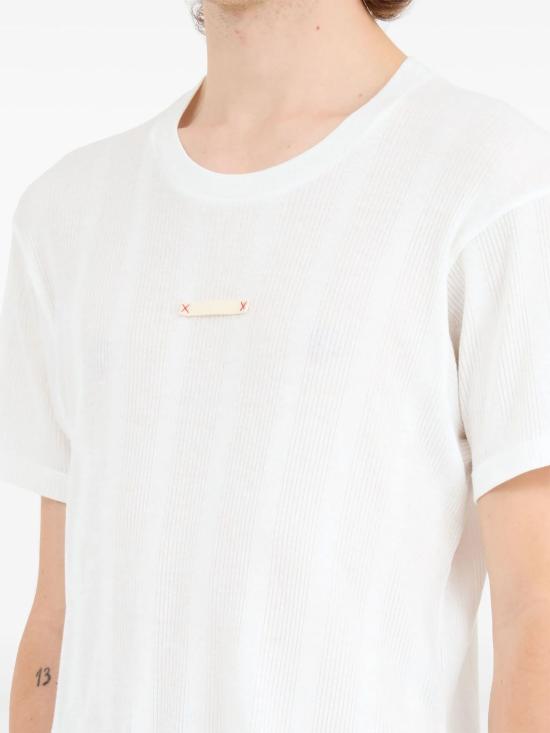  마르지엘라 반팔 티셔츠 메종  오프화이트 티셔츠 - MAISON MARGIELA