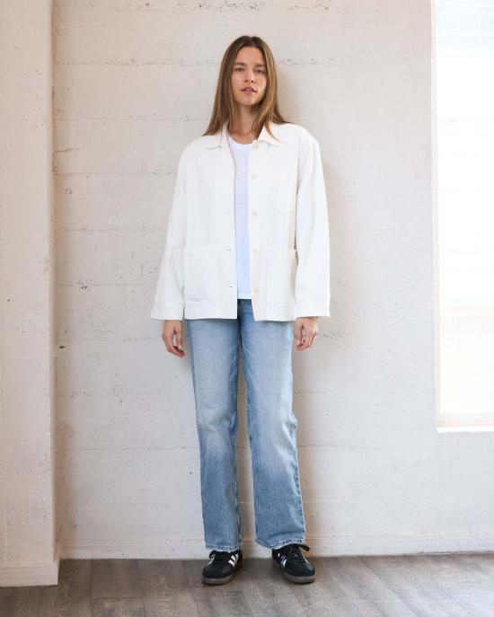  잇이즈웰 LA 봄버 자켓 잇이즈웰 L.A. 에브리데이 캔버스 워크 재킷 화이트