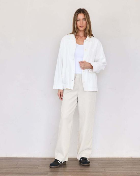  잇이즈웰 LA 봄버 자켓 잇이즈웰 L.A. 에브리데이 캔버스 워크 재킷 화이트 - IT IS WELL L.A.