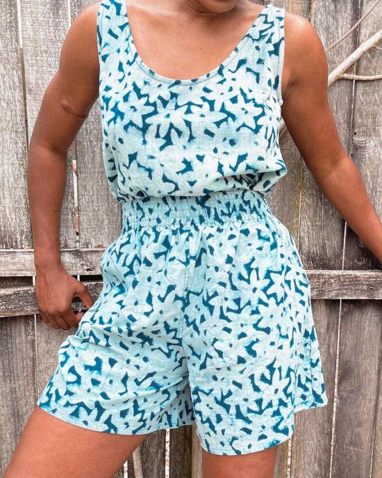  PO-EM 숏팬츠 포엠 비치 하이웨이스트 코튼 쇼츠 인디고 플로어