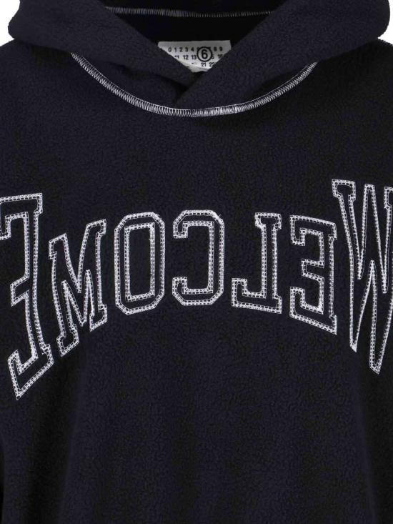  MM6 메종마르지엘라 스웨터 Mm6 메종 마르지엘라 웰컴 풀오버 후디 블랙 - MM6 MAISON MARGIELA