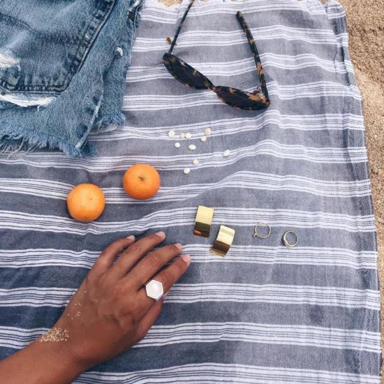  타린 토마스 반지 베컴 링 화이트 아게이트 - TARIN THOMAS