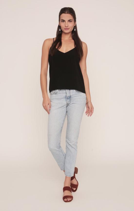  메릿 찰스 민소매 티셔츠 코코 탱크탑 블랙 레이온 - MERRITT CHARLES