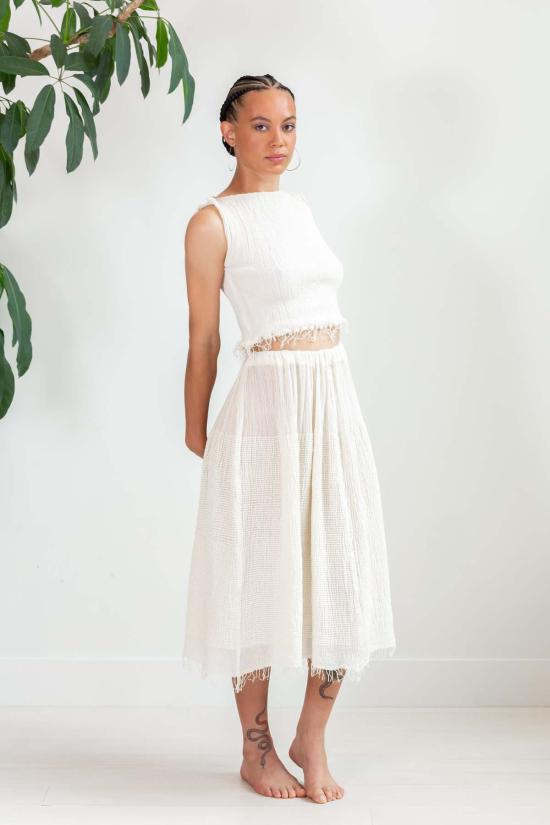  Yesaet 반팔 티셔츠 Tanash 머슬 티셔츠 Ecru - OTHER BRANDS