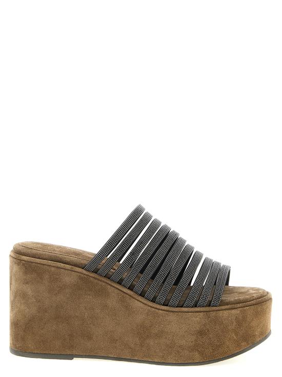 26SS 브루넬로 쿠치넬리 뮬/슬리퍼 MZGAG3240C101 Brown