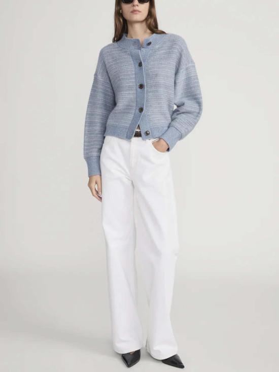  프레임 가디건 더 자카드 팜므 카디건 스카이 블루 멀티