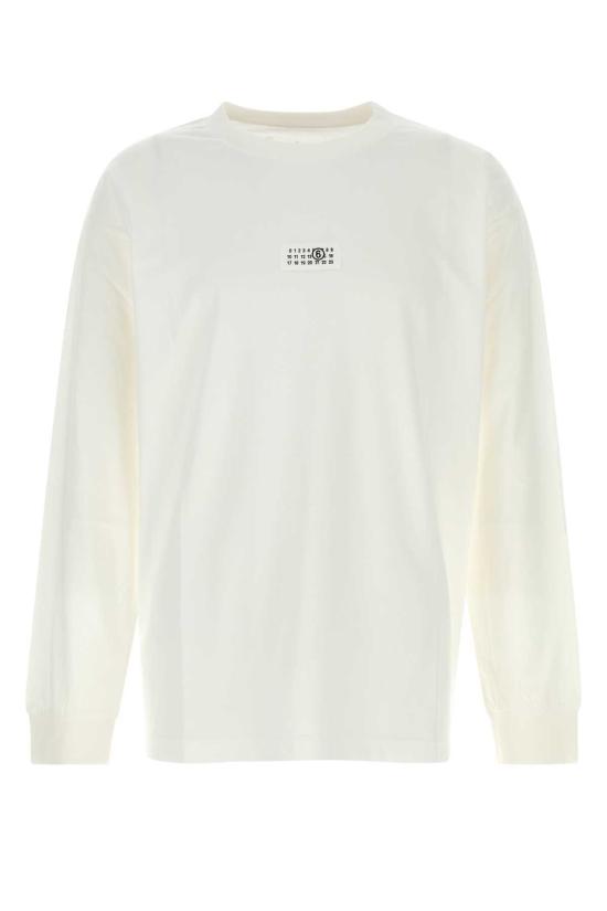  MM6 메종마르지엘라 탑 Mm6 메종 마르지엘라 코튼 티셔츠 오프 화이트