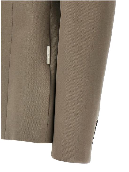  디 아티코 수트 자켓 아티코 싱글 브레스트 울 블레이저 그레이 - THE ATTICO