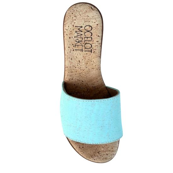  Ocelot Market 뮬/슬리퍼 오셀롯 마켓 여성용 코르크 샌들 아쿠아 - OTHER BRANDS