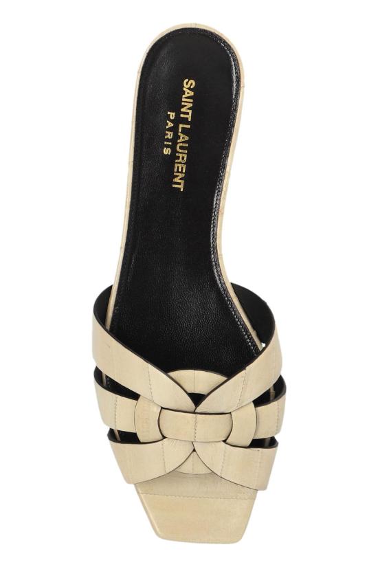  생로랑 뮬/슬리퍼 생 로랑 트리뷰트 슬라이드 브레이브 아이보리 - SAINT LAURENT