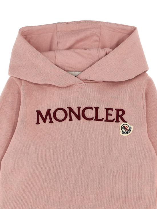  [키즈] 몽클레어 풀오버 몽클레르 로고 자수 후드티 (핑크) 키즈 사이즈 - MONCLER