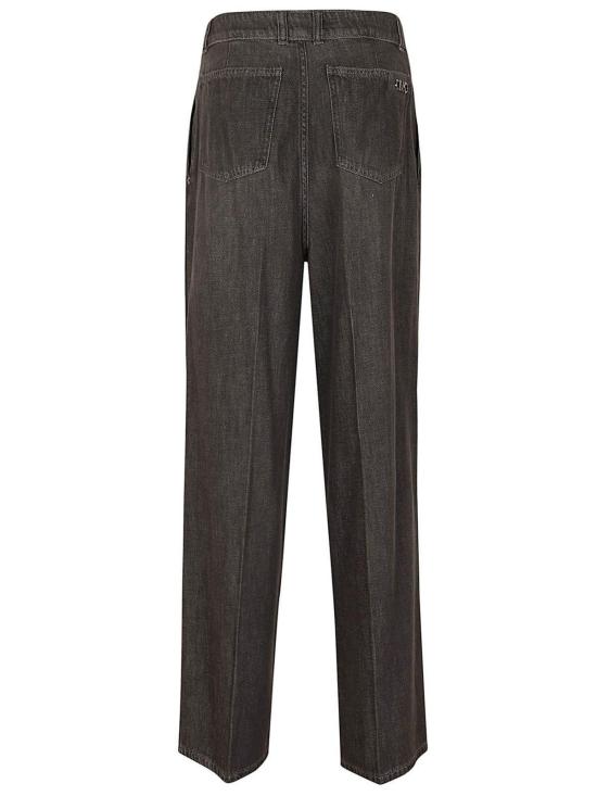  마이클 코어스 데님 팬츠 버튼 디테일 스트레이트 레그 진 앤트라사이트 색상 - MICHAEL KORS