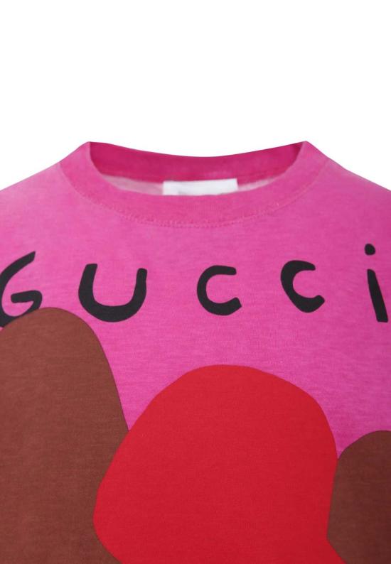  [키즈] 구찌 트레이닝 상의 아동용  베어 티셔츠 푸시아 - GUCCI