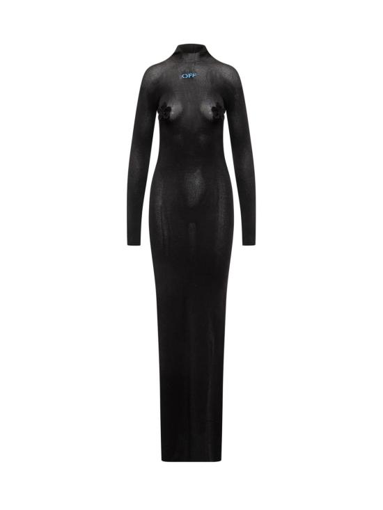  오프화이트 롱 원피스 롱 후드 드레스 블랙 블루