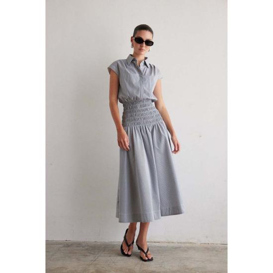  JS71 롱 원피스 Js71 캬 드레스 블랙 앤 화이트 스트라이프