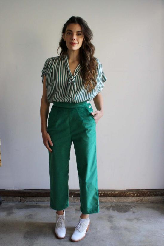  머틀 스트레이트 팬츠 나오미 팬츠 에메랄드 코듀로이