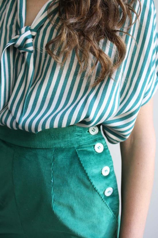  머틀 스트레이트 팬츠 나오미 팬츠 에메랄드 코듀로이 - MYRTLE