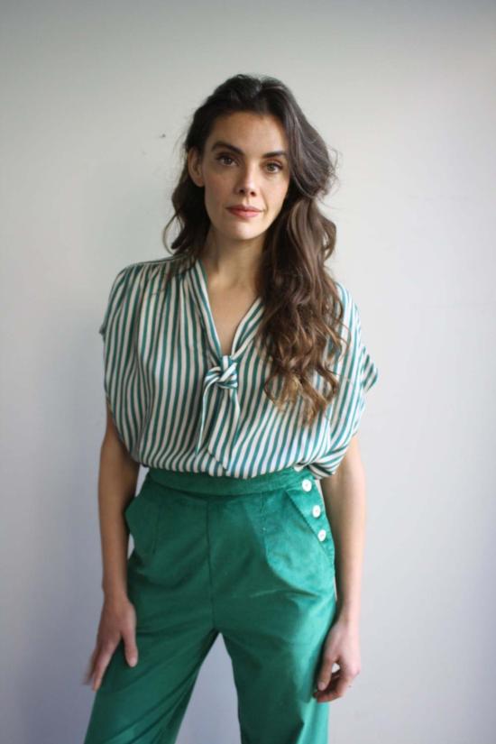  머틀 스트레이트 팬츠 나오미 팬츠 에메랄드 코듀로이 - MYRTLE