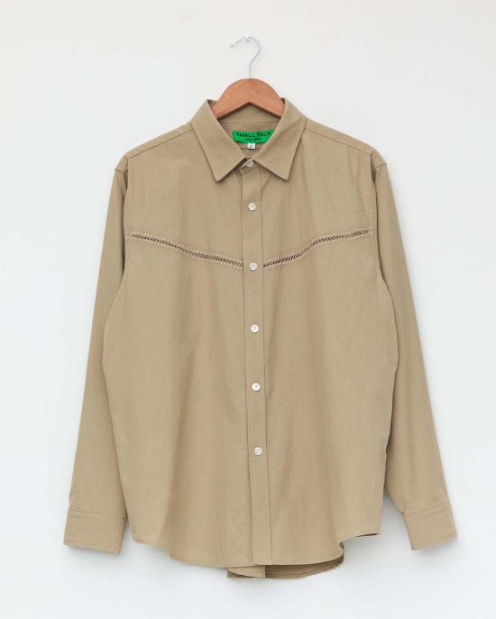  Small Talk 긴팔 셔츠 스몰 토크 크로셰 벤트 드레스  샌드