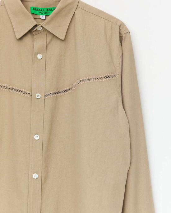  Small Talk 긴팔 셔츠 스몰 토크 크로셰 벤트 드레스  샌드 - OTHER BRANDS