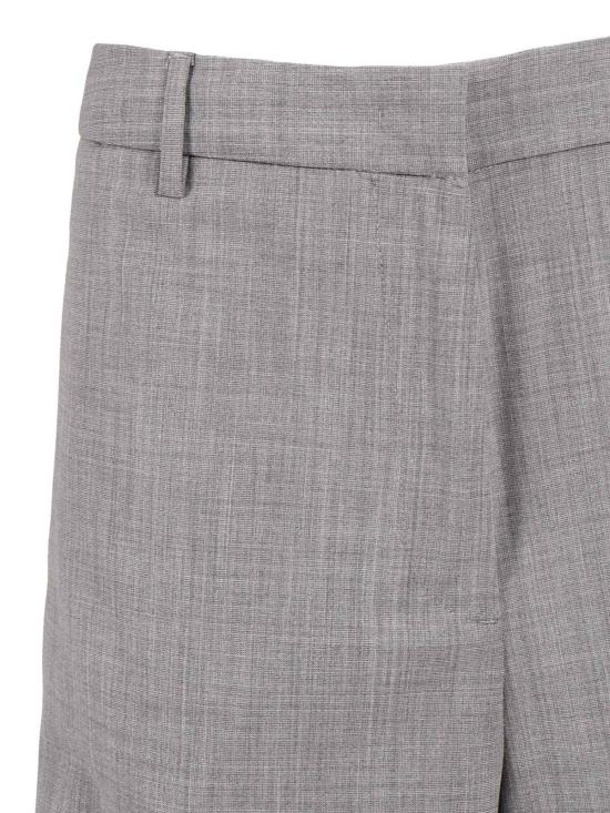  파비아나 필리피 스트레이트 팬츠 비스트레치 울 와이드 레그 팬츠 (필로 다이아몬드 장식, 그레이) - FABIANA FILIPPI