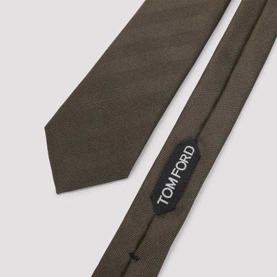  톰포드 넥타이 톰 포드 멀베리 실크 타이 브라운 - TOMFORD