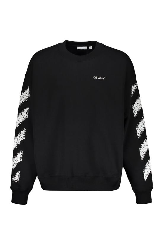  오프화이트 긴팔 티셔츠 모던 블랙 스웨트셔츠 (화이트 스트라이프 포함)