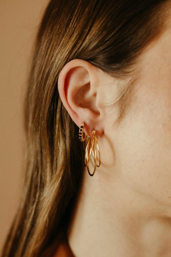  시에라 윈터 주얼리 이어링 카르마 후프  블랙 스피넬 - SIERRA WINTER JEWELRY