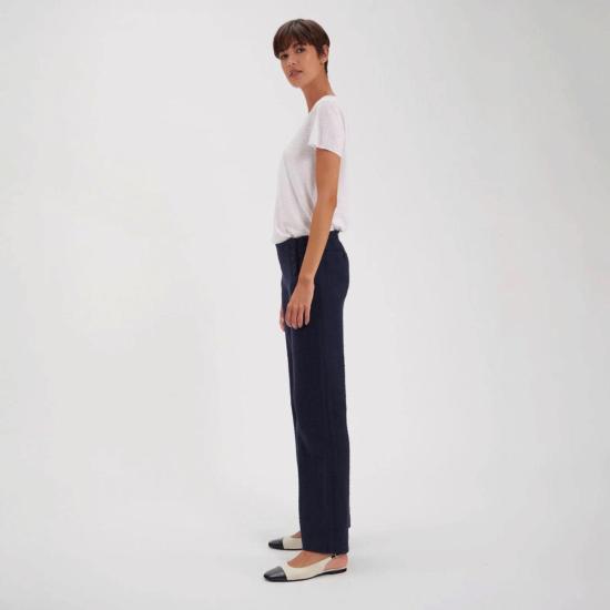  이네스 드 라 프레상쥬 스트레이트 팬츠 Ines De La Fressange 가브리엘 팬츠 네이비 - INES DE LA FRESSANGE