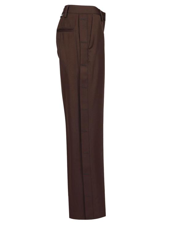  오프화이트 스트레이트 팬츠 울 와이드 레그 팬츠 브라운 - OFF WHITE