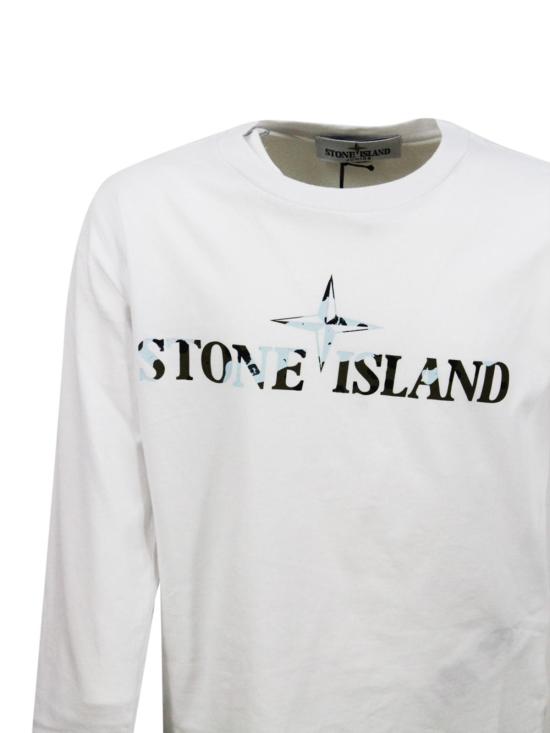  [키즈] 스톤 아일랜드 티셔츠 키즈  티셔츠 화이트 - STONE ISLAND