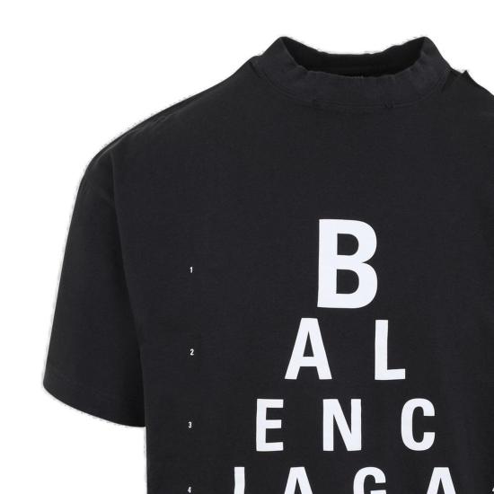  발렌시아가 반팔 티셔츠 옵티컬 오버사이즈 티셔츠 블랙 - BALENCIAGA