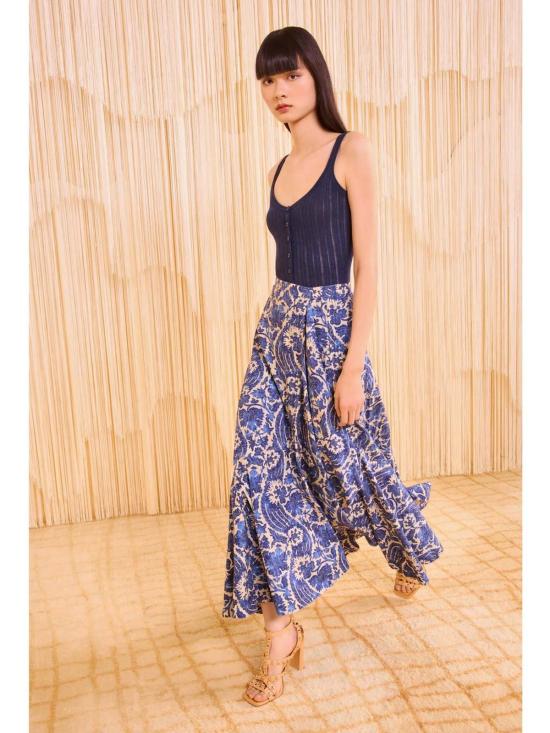  울라 존슨 미디 스커트 사비나 페이크 랩 스커트