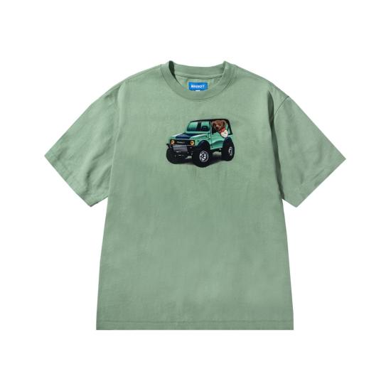  마켓 반팔 티셔츠 4x4 베어 티셔츠 바질/화이트