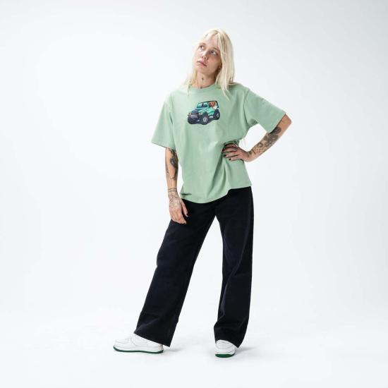  마켓 반팔 티셔츠 4x4 베어 티셔츠 바질/화이트 - MARKET