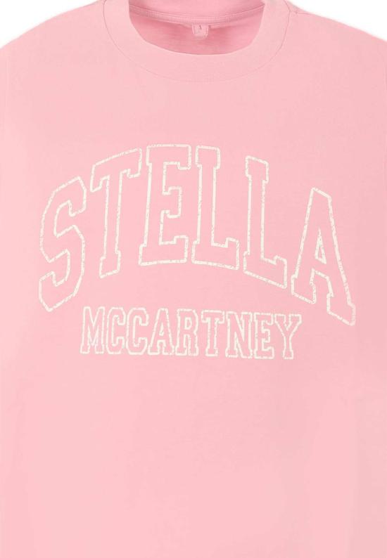  [키즈] 스텔라 맥카트니 탑 스텔라 매카트니 아동용 티셔츠 (로고 포함, 핑크색) - STELLA MCCARTNEY