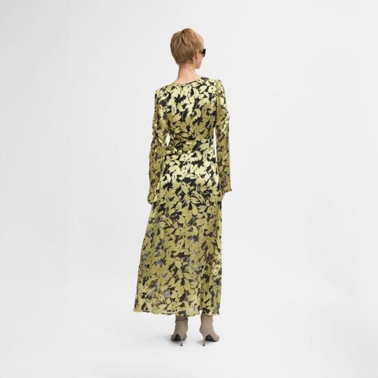  게스투즈 롱 원피스 시쿠라 드레스 루미너리 리브스 - GESTUZ