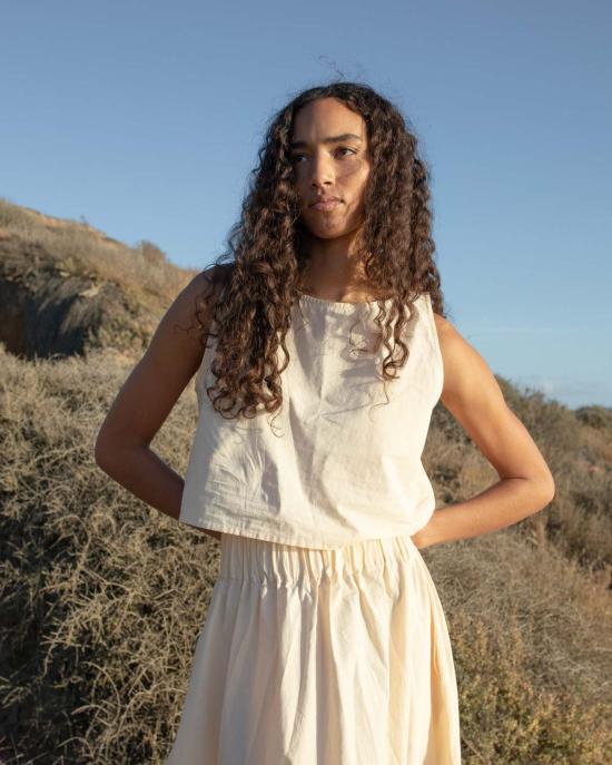  어니스트 코튼 민소매 티셔츠 파머 탱크 - HONEST COTTON