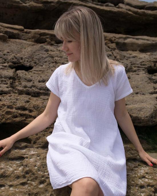  어니스트 코튼 숏 원피스 그윈 미니 드레스 - HONEST COTTON