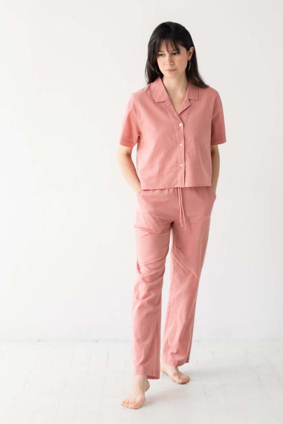  Salua Lingerie 셔츠 살루아 란제리 크롭 버튼다운 멀티