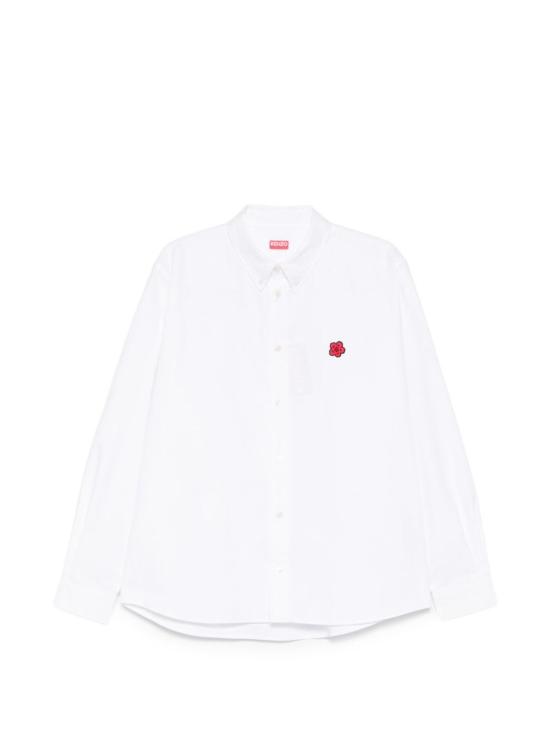  겐조 긴팔 셔츠 보케 플라워 코튼 셔츠 화이트