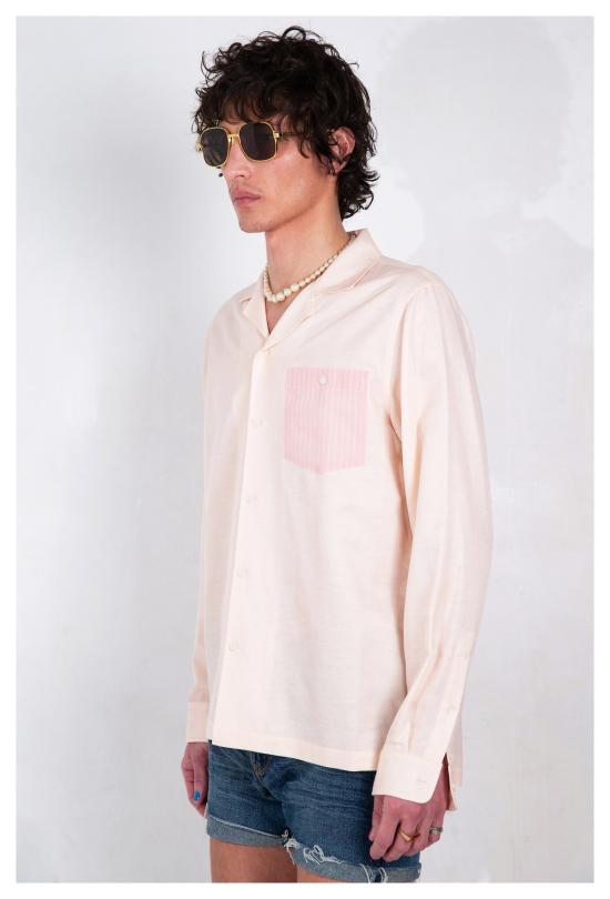  Graphia New York 긴팔 셔츠 그라피아 뉴욕 캠프 칼라 블러쉬 스트라이프 긴팔 - GRAPHIA NEW YORK